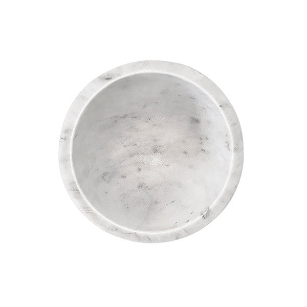 Worlds Away - Small White Marble Bowl With Brass Base - REVE SM view 2