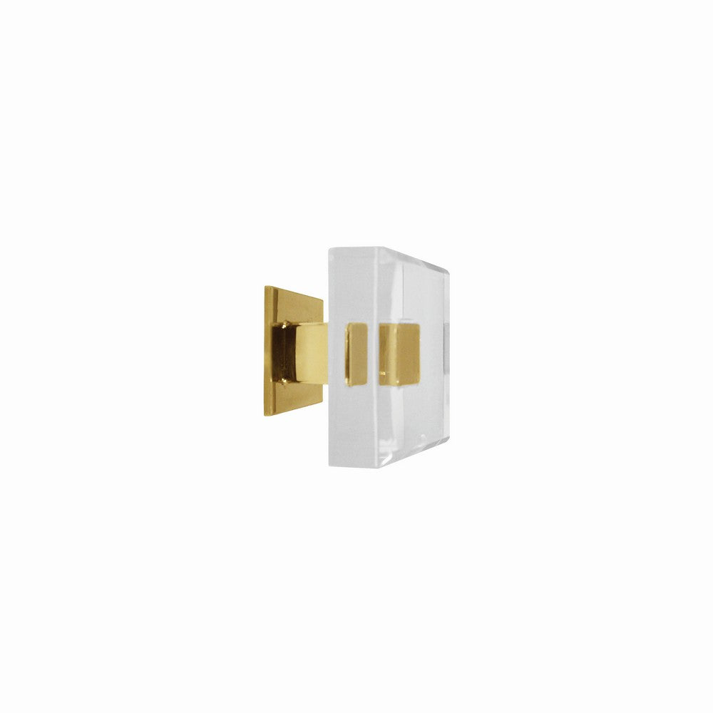 Worlds Away - Square Acrylic And Brass Knob - BAKER BR view 1