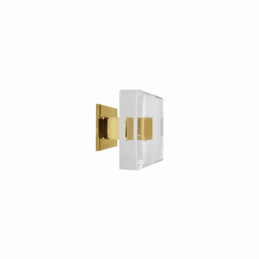 Worlds Away - Square Acrylic And Brass Knob - BAKER BR view 1