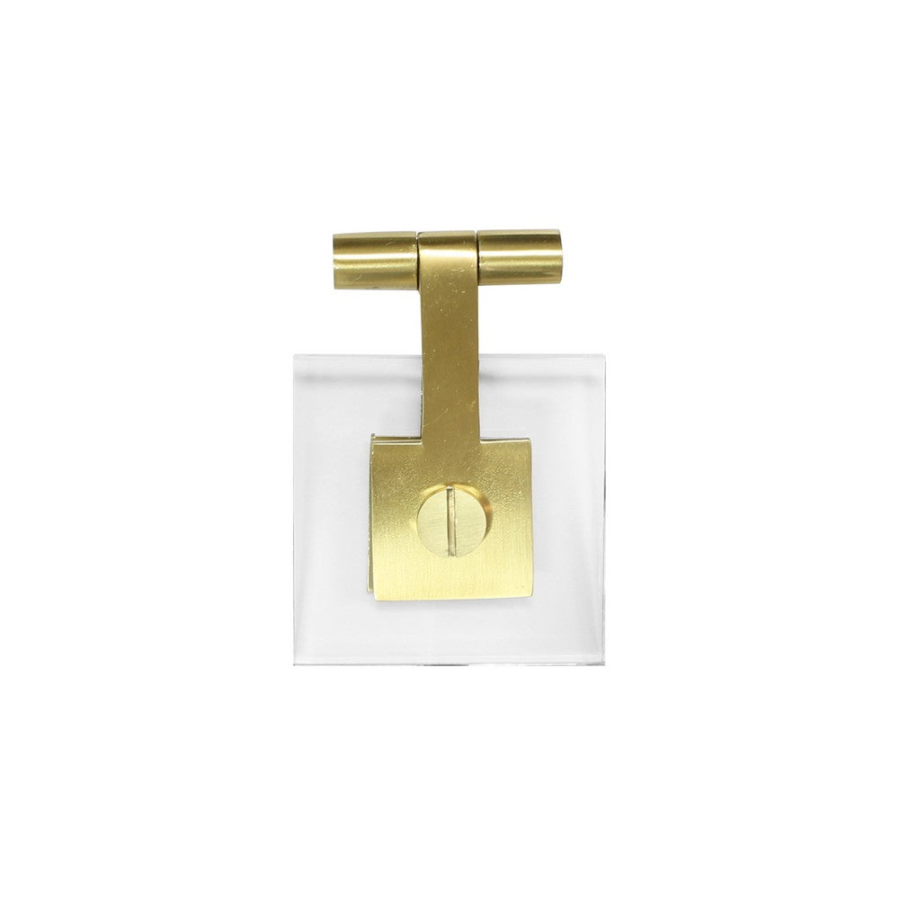 Worlds Away - Square Acrylic Pull W. Antique Brass Detailing  - JONAH HABR view 1