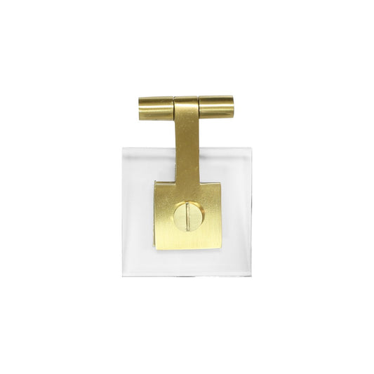 Worlds Away - Square Acrylic Pull W. Antique Brass Detailing  - JONAH HABR view 1