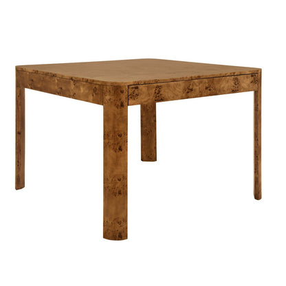 Worlds Away - Square Two Drawer Curved Corner Game Table In Dark Burl Wood - JETT DBW view 1