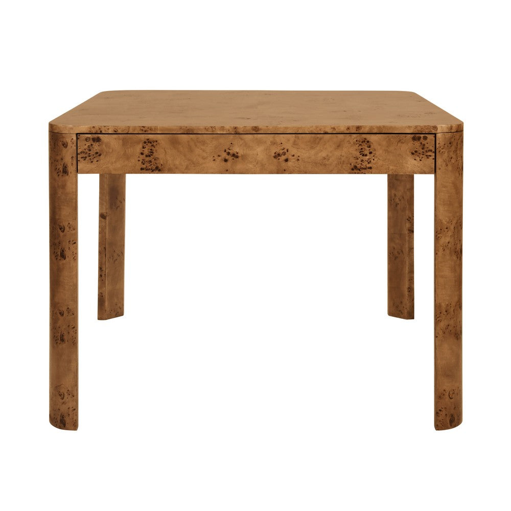 Worlds Away - Square Two Drawer Curved Corner Game Table In Dark Burl Wood - JETT DBW view 2