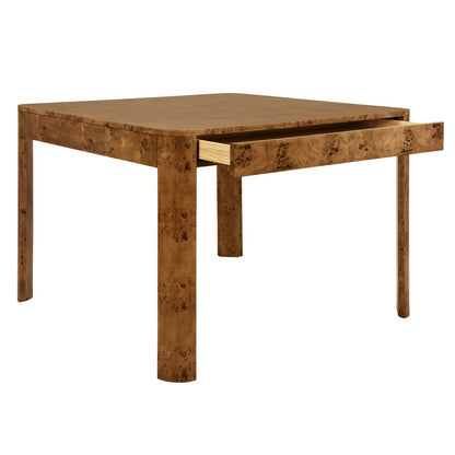 Worlds Away - Square Two Drawer Curved Corner Game Table In Dark Burl Wood - JETT DBW view 3