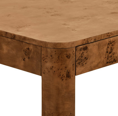 Worlds Away - Square Two Drawer Curved Corner Game Table In Dark Burl Wood - JETT DBW view 4