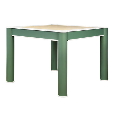 Worlds Away - Square Two Drawer Round Leg Game Table In Matte Green Lacquer With Matte White Lacquer Edging - JACKIE GR view 1