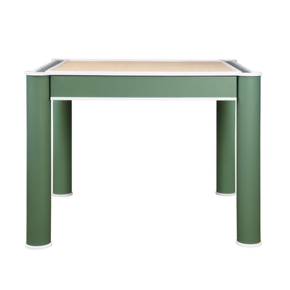 Worlds Away - Square Two Drawer Round Leg Game Table In Matte Green Lacquer With Matte White Lacquer Edging - JACKIE GR view 2