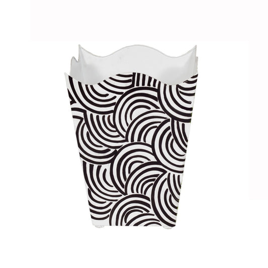 Worlds Away - Square Wave Top Wastebasket, Style:Breaker, Color:Black - WBWBREAKERBL view 1