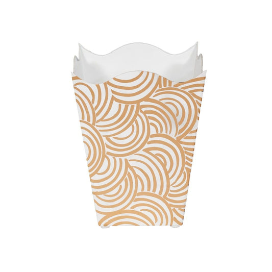 Worlds Away - Square Wave Top Wastebasket, Style:Breaker, Color:Gold - WBWBREAKERG view 1