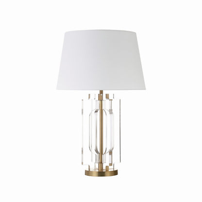 Worlds Away - Stacked Acrylic Square Table Lamp With Antique Brass Parts - HAVEN ABR view 1