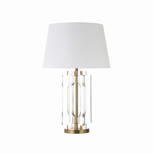 Worlds Away - Stacked Acrylic Square Table Lamp With Antique Brass Parts - HAVEN ABR view 1
