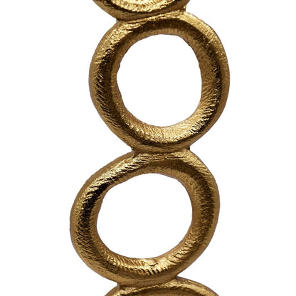 Worlds Away - Stacked Circle Shaped Textured Brass Sculpture With White Marble Base - OMAR view 3