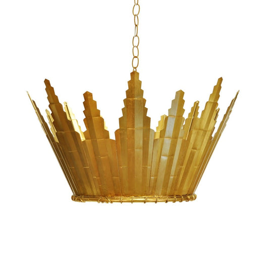 Worlds Away - Sunburst Chandelier In Gold Leaf - SANTORINI G view 1