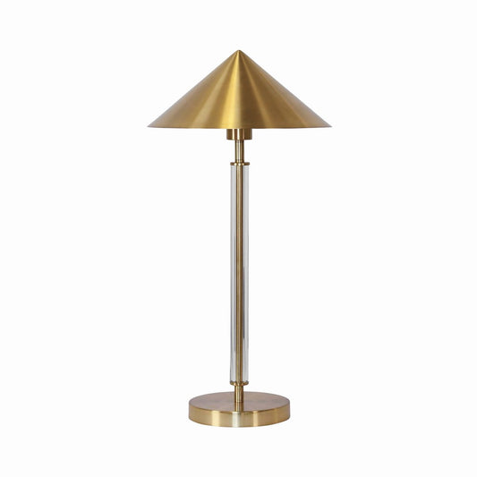 Worlds Away - Table Lamp With Acrylic Pole And Triangular Metal Shade In Antique Brass - TATE ABR view 1
