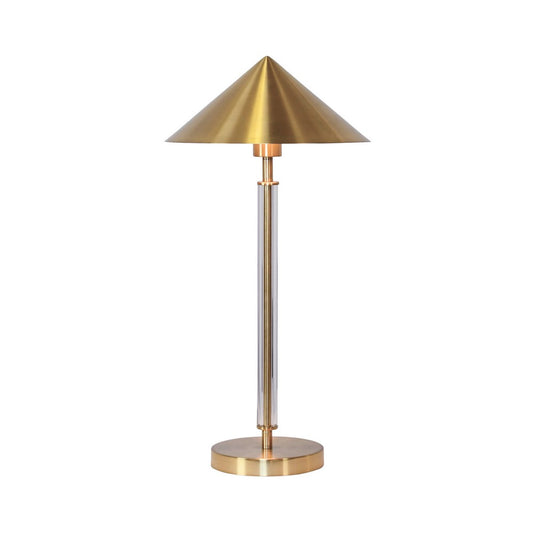 Worlds Away - Table Lamp With Acrylic Pole And Triangular Metal Shade In Antique Brass - TATE ABR view 2