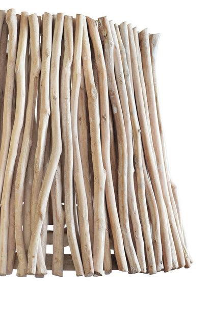 Worlds Away - Tapered Drum Pendant Handcrafted With Whitewash Eucalyptus Wood - CREW view 3