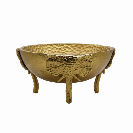 Worlds Away - Textured Brass Bowl With Elephant Feet Detail - ELEPHA view 1