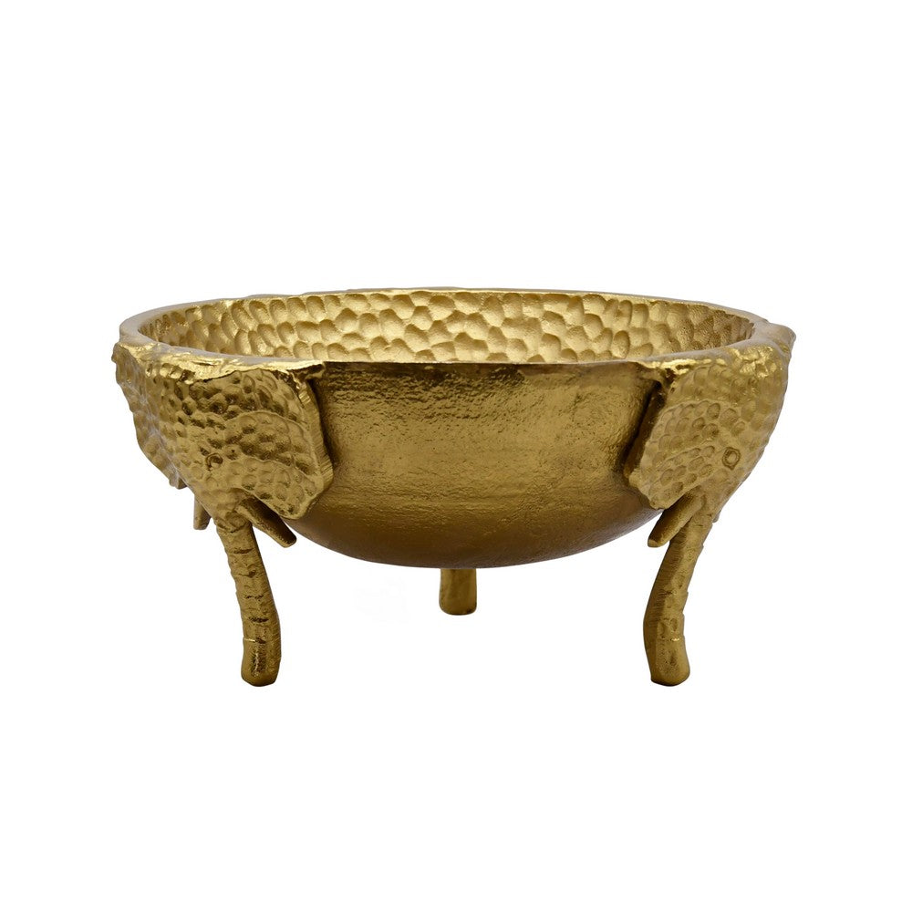 Worlds Away - Textured Brass Bowl With Elephant Feet Detail - ELEPHA view 2