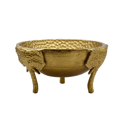 Worlds Away - Textured Brass Bowl With Elephant Feet Detail - ELEPHA view 2