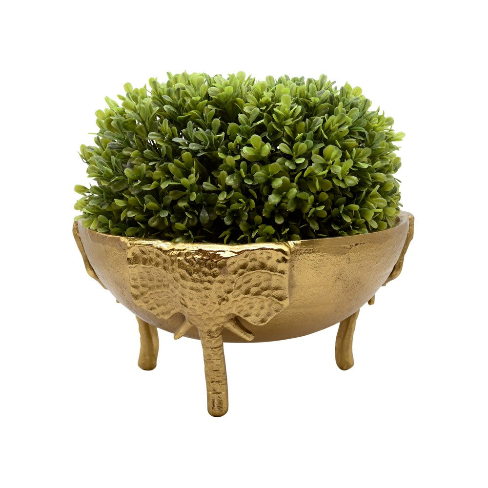 Worlds Away - Textured Brass Bowl With Elephant Feet Detail - ELEPHA view 4