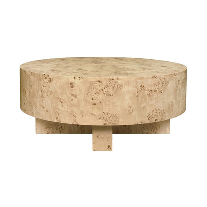 Worlds Away - Thick Top Coffee Table With Cross Base In Burl Wood - OSLO BW view 2