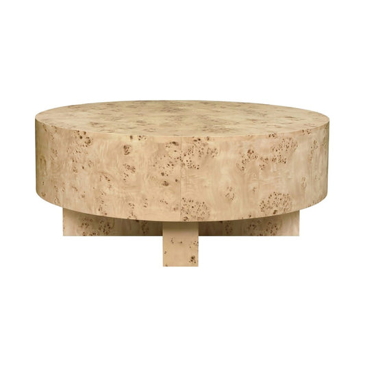 Worlds Away - Thick Top Coffee Table With Cross Base In Burl Wood - OSLO BW view 2