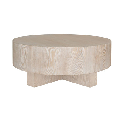 Worlds Away - Thick Top Coffee Table With Cross Base In Cerused Oak - OSLO CO view 1
