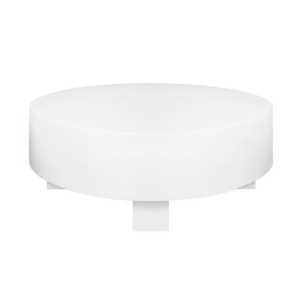 Worlds Away - Thick Top Coffee Table With Cross Base In White Lacquer - OSLO WH view 2