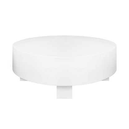 Worlds Away - Thick Top Coffee Table With Cross Base In White Lacquer - OSLO WH view 2