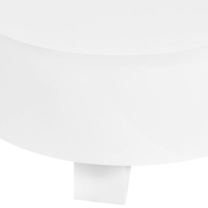 Worlds Away - Thick Top Coffee Table With Cross Base In White Lacquer - OSLO WH view 4