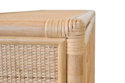 Worlds Away - Three Door Decorative Mirror Front Buffet In Natural Rattan - ARIA NAT view 8