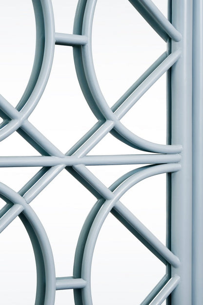 Worlds Away - Three Door Decorative Mirror Front Buffet In Rattan Painted Light Blue - ARIA LB view 7