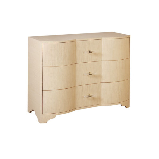 Worlds Away - Three Drawer Chest In Natural Grasscloth - PLYMOUTH NAT view 1