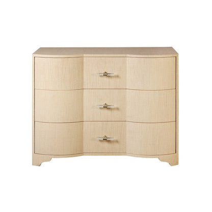 Worlds Away - Three Drawer Chest In Natural Grasscloth - PLYMOUTH NAT view 2