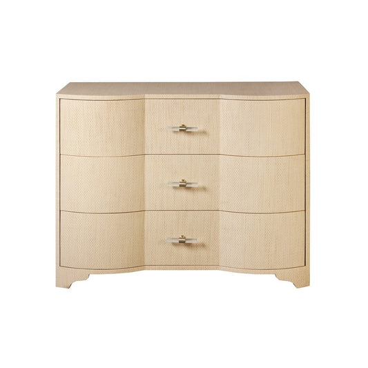 Worlds Away - Three Drawer Chest In Natural Grasscloth - PLYMOUTH NAT view 2
