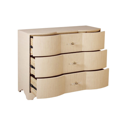 Worlds Away - Three Drawer Chest In Natural Grasscloth - PLYMOUTH NAT view 3