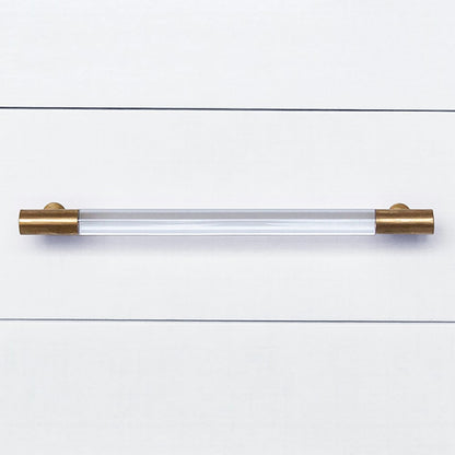 Worlds Away - Three Drawer Side Table In Textured White Linen With Antique Brass And Acrylic Hardware - AMBER WHL view 5