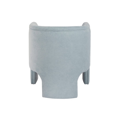 Worlds Away - Three Leg Fully Upholstered Barrel Chair In Performance Light Blue Chenille - LANSKY LB view 6