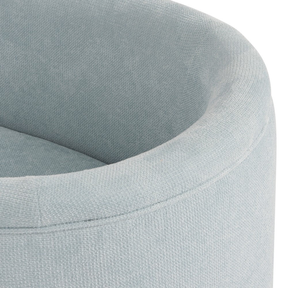 Worlds Away - Three Leg Fully Upholstered Barrel Chair In Performance Light Blue Chenille - LANSKY LB view 7