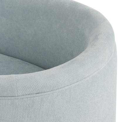 Worlds Away - Three Leg Fully Upholstered Barrel Chair In Performance Light Blue Chenille - LANSKY LB view 7