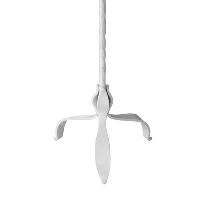 Worlds Away - Three Leg Iron Floor Lamp With Leaf Detail In Matte White Powder Coat - BELINDA WH view 4