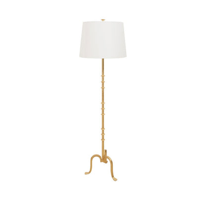 Worlds Away - Three Leg Iron Floor Lamp With Ring Detail In Gold Leaf - BLAKELY G view 1
