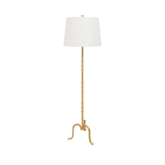 Worlds Away - Three Leg Iron Floor Lamp With Ring Detail In Gold Leaf - BLAKELY G view 1