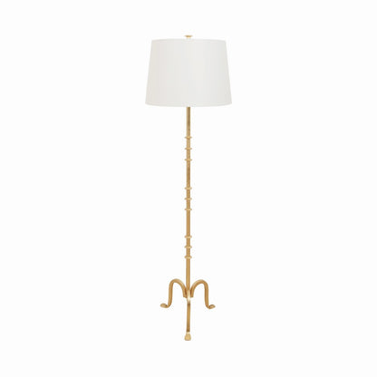 Worlds Away - Three Leg Iron Floor Lamp With Ring Detail In Gold Leaf - BLAKELY G view 2