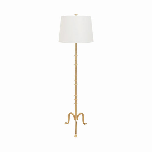 Worlds Away - Three Leg Iron Floor Lamp With Ring Detail In Gold Leaf - BLAKELY G view 2