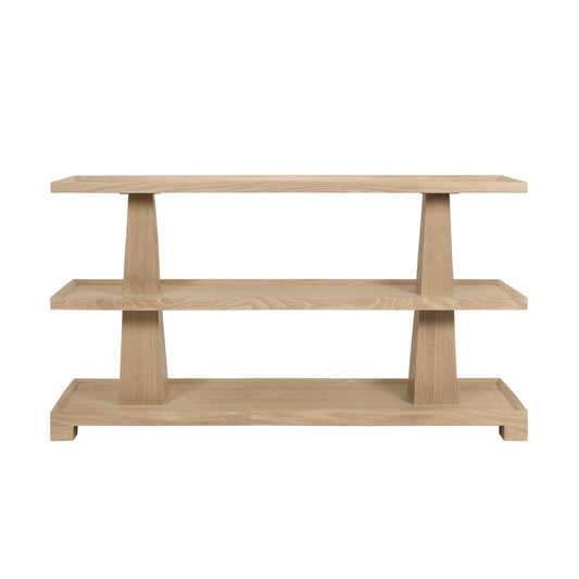 Worlds Away - Three Tier Two Column Console In Cerused Oak - LOWEN CO view 2