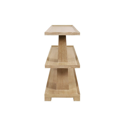 Worlds Away - Three Tier Two Column Console In Cerused Oak - LOWEN CO view 3