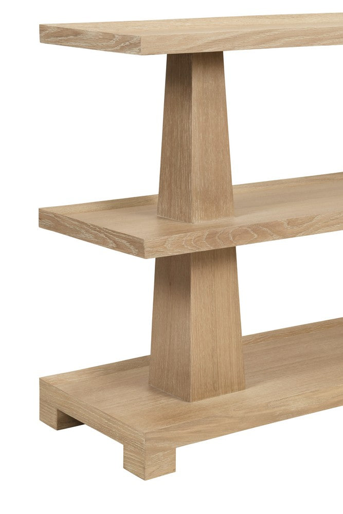 Worlds Away - Three Tier Two Column Console In Cerused Oak - LOWEN CO view 4