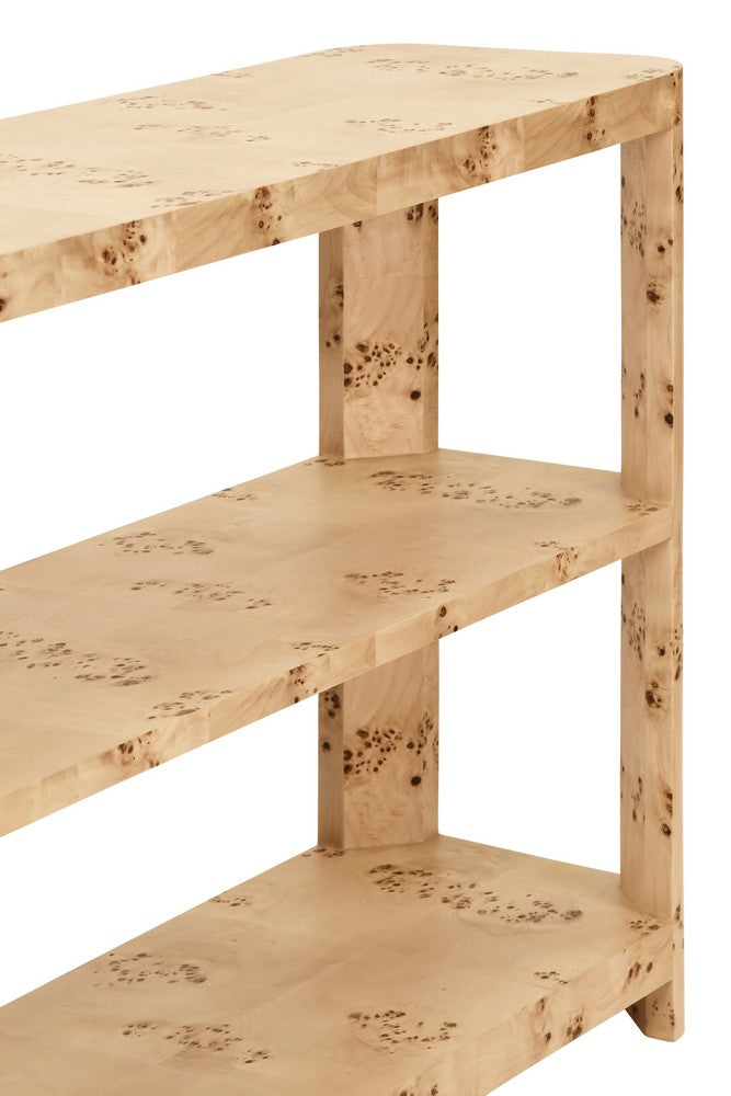 Worlds Away - Tier Tier Console With Curved Corners In Burl Wood - EMERY BW view 5