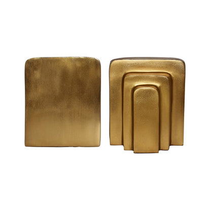 Worlds Away - Triple Layer Rectangle Bookends In Shiny Brass - KARAT view 3